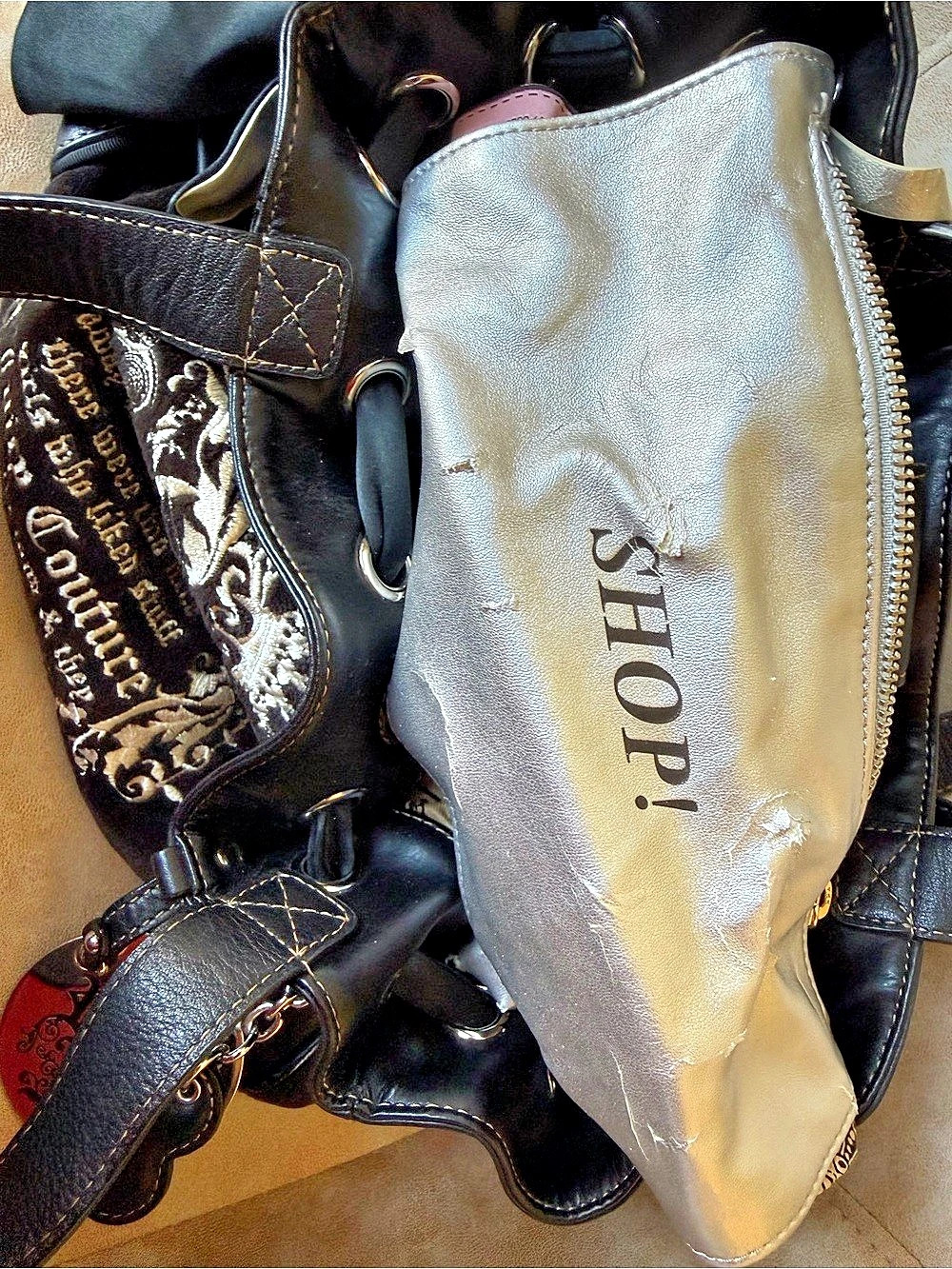 Juicy Couture "Once Upon a Time" Velour Daydreamer Bag BLACK - McBling - Picture 11 of 16